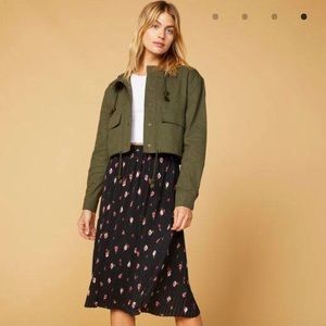 West of Melrose Cropped Green Cotton Utility Jacket (XS)